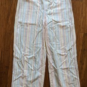 Madewell Emmett Wide Leg Crop Rainbow Stripe Pants